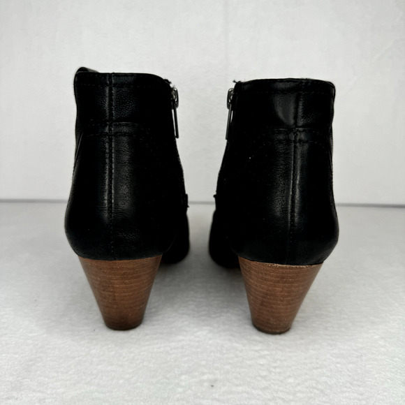 Frye Reina Black Leather Pointed Toe Side Zip Western Ankle Bootie Wmns Sz 6.5 M - Picture 3 of 16